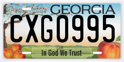 GA license plate CXG0995