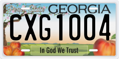 GA license plate CXG1004