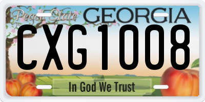 GA license plate CXG1008