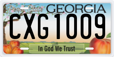 GA license plate CXG1009