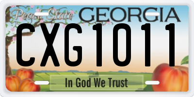 GA license plate CXG1011