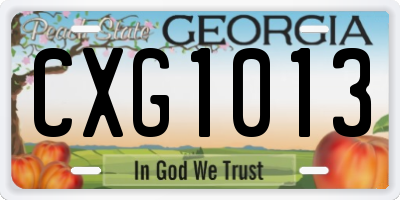 GA license plate CXG1013