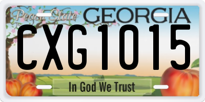 GA license plate CXG1015