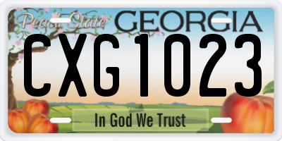 GA license plate CXG1023