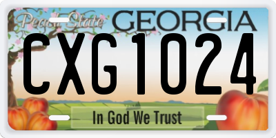 GA license plate CXG1024