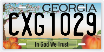 GA license plate CXG1029