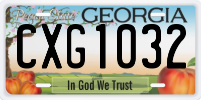 GA license plate CXG1032