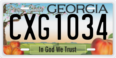 GA license plate CXG1034