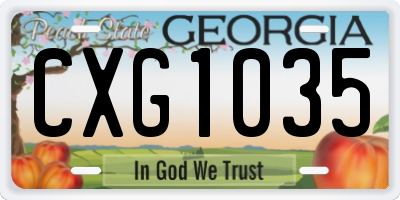 GA license plate CXG1035