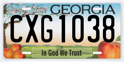 GA license plate CXG1038