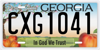 GA license plate CXG1041