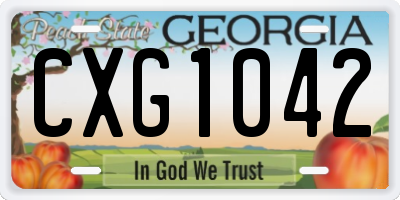 GA license plate CXG1042