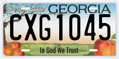 GA license plate CXG1045