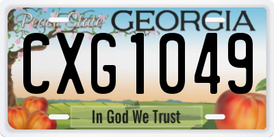 GA license plate CXG1049
