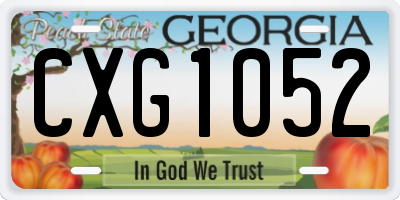GA license plate CXG1052