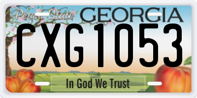 GA license plate CXG1053