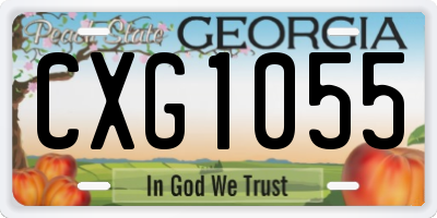 GA license plate CXG1055