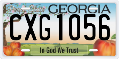 GA license plate CXG1056