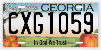 GA license plate CXG1059