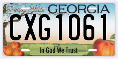 GA license plate CXG1061