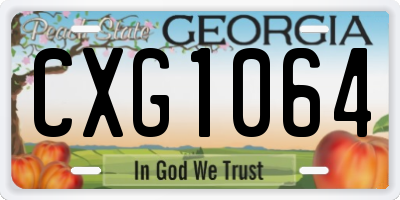 GA license plate CXG1064