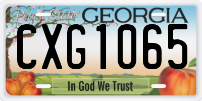 GA license plate CXG1065