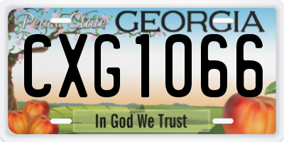 GA license plate CXG1066