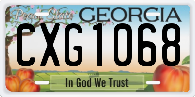 GA license plate CXG1068