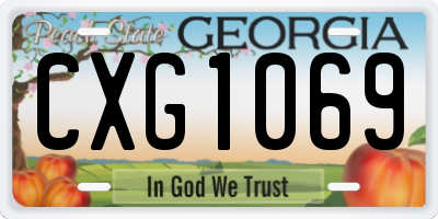 GA license plate CXG1069