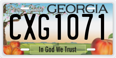 GA license plate CXG1071