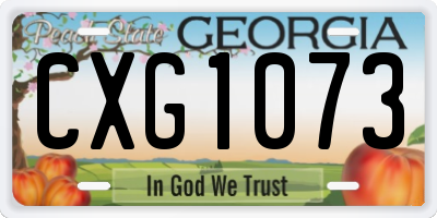 GA license plate CXG1073
