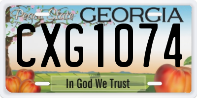 GA license plate CXG1074
