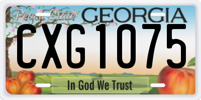GA license plate CXG1075