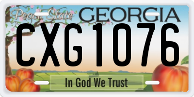 GA license plate CXG1076