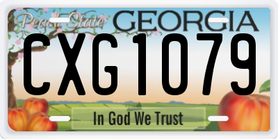 GA license plate CXG1079