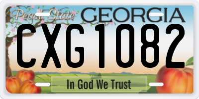 GA license plate CXG1082