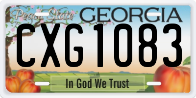 GA license plate CXG1083