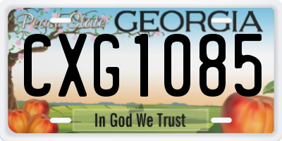 GA license plate CXG1085