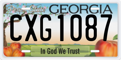 GA license plate CXG1087