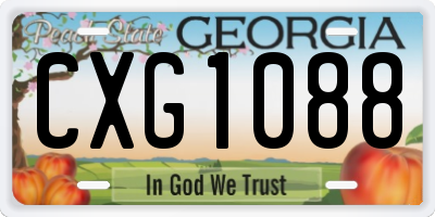 GA license plate CXG1088