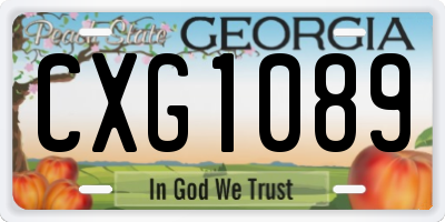 GA license plate CXG1089
