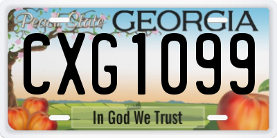 GA license plate CXG1099