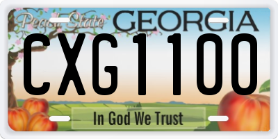 GA license plate CXG1100
