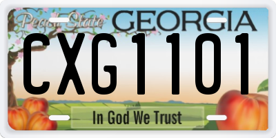 GA license plate CXG1101