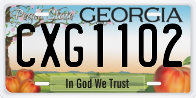 GA license plate CXG1102