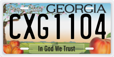 GA license plate CXG1104