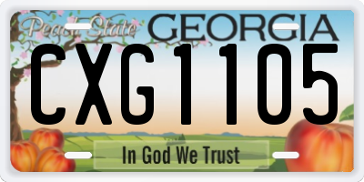 GA license plate CXG1105
