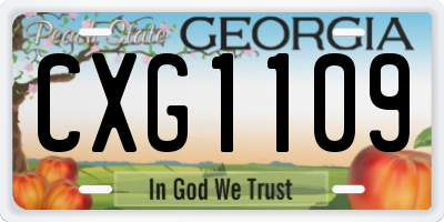 GA license plate CXG1109
