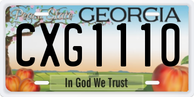 GA license plate CXG1110