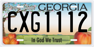 GA license plate CXG1112